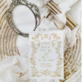 Vintage Elegante Goldene Blume Save The Date