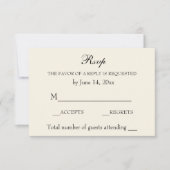 Vintage, elegante Hochzeitscreme UAWG RSVP Karte (Vorderseite)