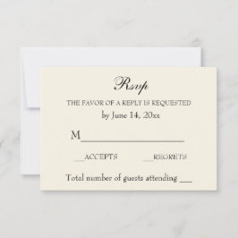 Vintage, elegante Hochzeitscreme UAWG RSVP Karte