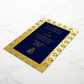 Vintage, elegante indische Hochzeit an der Grenze Folieneinladung (Gedreht)