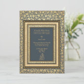 Vintage, elegante indische Mughal-Hochzeit Einladung (Stehend Vorderseite)