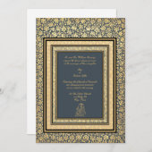 Vintage, elegante indische Mughal-Hochzeit Einladung (Vorne/Hinten)