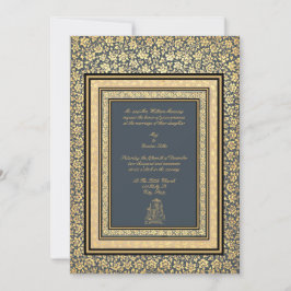 Vintage, elegante indische Mughal-Hochzeit Einladung