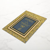 Vintage, elegante indische Mughal-Hochzeit Folieneinladung (Gedreht)