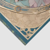 Vintage Elegante Jugendstil Aquamarine Ephemera Seidenpapier (Ausschnitt)