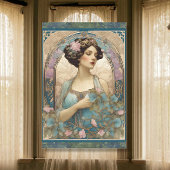 Vintage Elegante Jugendstil Aquamarine Ephemera Seidenpapier