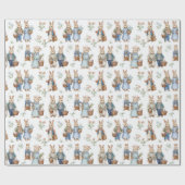 Vintage Elegante Kaninchen | Ostern Geschenkpapier (Flach)