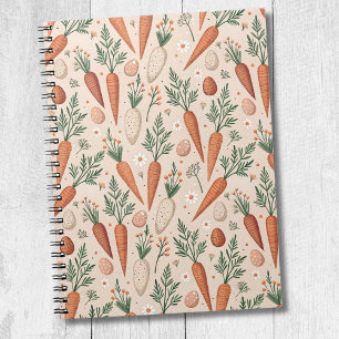 Vintage Elegante Karotten mit Blüten und winzigem  Notizblock