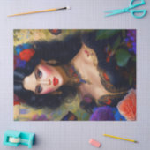 Vintage Elegante Lady im Schwarzen Deko Seidenpapier (Basteln)