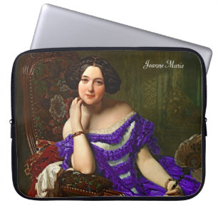 Vintage Elegante Lady in blauem violettem Kleid Laptopschutzhülle