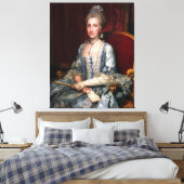 Vintage, elegante Lady in Blue Lace Silk Leinwanddruck (Insitu (Schlafzimmer))