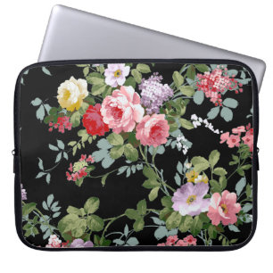 Vintage elegante Mädchenhaftigkeit rosa rote Rosen Laptopschutzhülle
