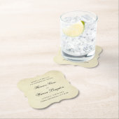 Vintage Elegante Nicht-Foto-Hochzeit speichern Sie Untersetzer (Vor Ort)