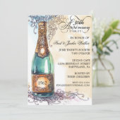 Vintage elegante Party Einladungen zum 50. Jubiläu (Stehend Vorderseite)