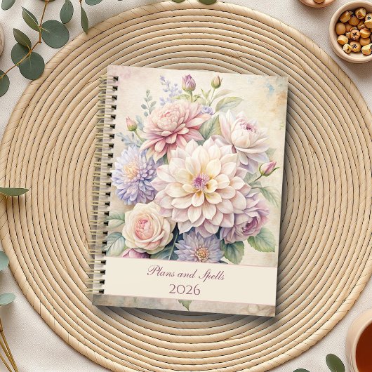 Vintage Elegante Pastel-Blume Planer
