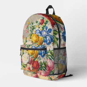 Vintage Elegante Pastell Blumen Botanische Wandkun Bedruckter Rucksack