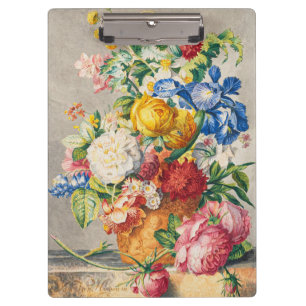 Vintage Elegante Pastell Blumen Botanische Wandkun Klemmbrett