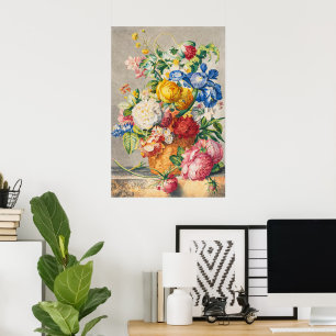 Vintage Elegante Pastell Blumen Botanische Wandkun Poster