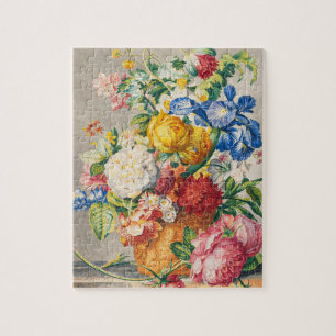Vintage Elegante Pastell Blumen Botanische Wandkun Puzzle