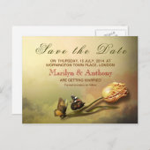 Vintage, elegante Postkarten Save the Date (Vorne/Hinten)