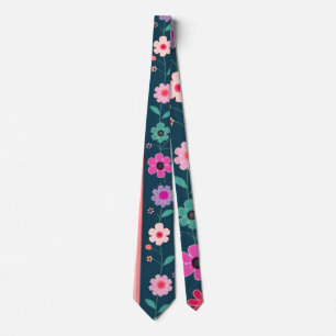 Vintage Elegante Rosa Florale Botanische Kunst Krawatte
