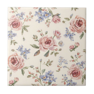 Vintage elegante rosa Rosen Blumen Dekor Fliese