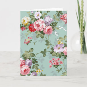 Vintage Elegante Rosa-Rote Rosen Muster Karte