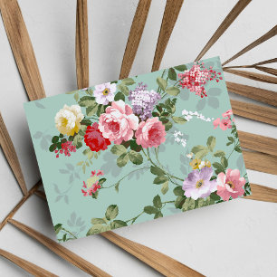 Vintage elegante rosa rote Rosen Muster Postkarte