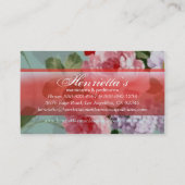 Vintage elegante rosa Rote Rosen Visitenkarte (Rückseite)