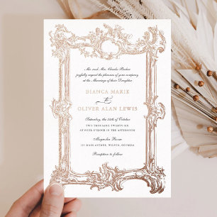 Vintage Elegante Rose Foil Wedding Folieneinladung