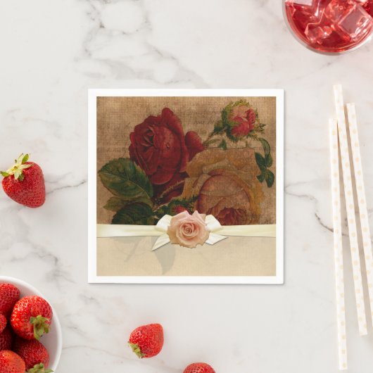 Vintage elegante Rose Napkins Serviette (Beispiel)