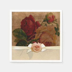 Vintage elegante Rose Napkins Serviette