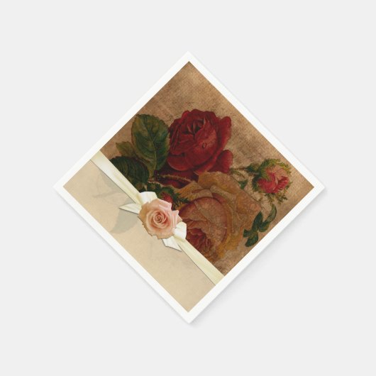 Vintage elegante Rose Napkins Serviette (Ecke)
