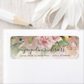 Vintage Elegante Rosenrosen Botanische Vögel (Insitu)