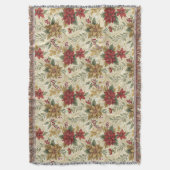 Vintage Elegante Rot & Gold Poinsettia Florenz Decke (Vorderseite Vertikal)