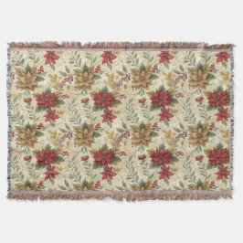 Vintage Elegante Rot & Gold Poinsettia Florenz Decke