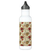 Vintage Elegante Rot & Gold Poinsettia Florenz Edelstahlflasche (Links)