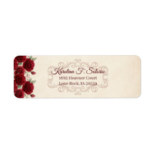 Vintage Elegante Rote Rosen Florale Burgunder 