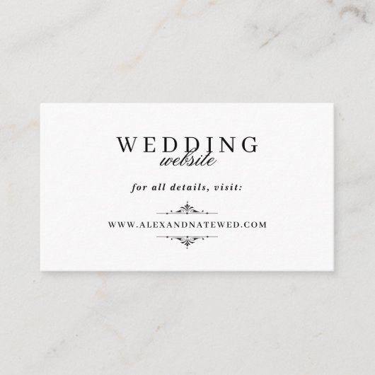 Vintage Elegante Schwarz/Weiß Mini Details Begleitkarte (Vorderseite)