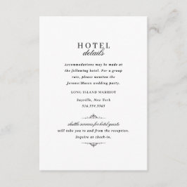 Vintage elegante Schwarz-Weiß-Unterkunft Begleitkarte