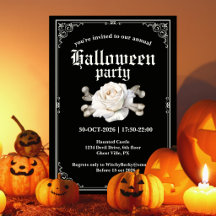 Vintage Elegante Schwarze Silberrose Halloween-Par