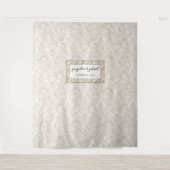 Vintage elegante Script Damask Hochzeitssymbole Fo Wandteppich (Vorderseite)