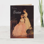 Vintage Elegante Sister Birthday Card Karte (Vorderseite)