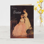 Vintage Elegante Sister Birthday Card Karte (Gelbe Blume)