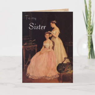 Vintage Elegante Sister Birthday Card Karte
