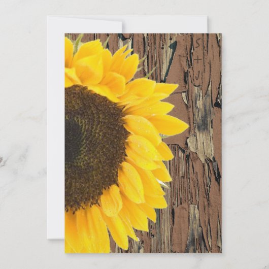 Vintage, elegante Sonnenblumen Einladung (Rückseite)