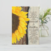 Vintage, elegante Sonnenblumen Einladung (Stehend Vorderseite)
