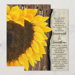 Vintage, elegante Sonnenblumen Einladung