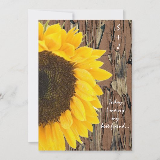 Vintage, elegante Sonnenblumen Einladung (Rückseite)