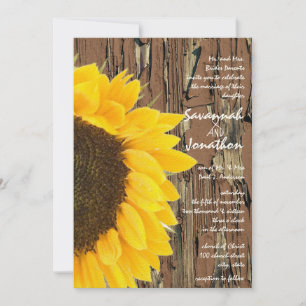 Vintage, elegante Sonnenblumen Einladung